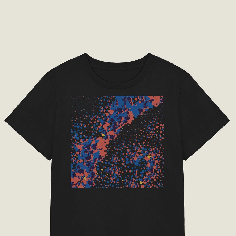 Flux on a black Women's organic tee