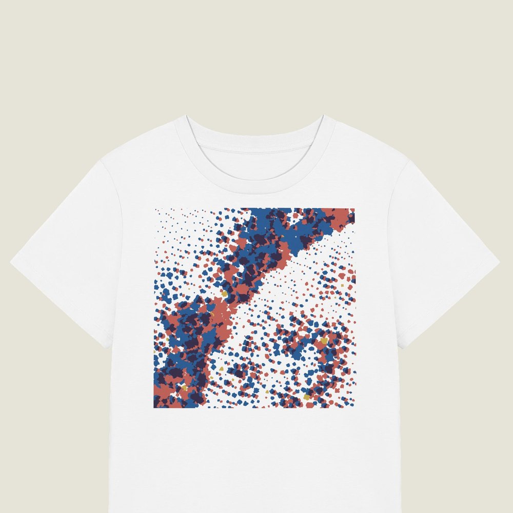 Flux on a white Women's organic tee