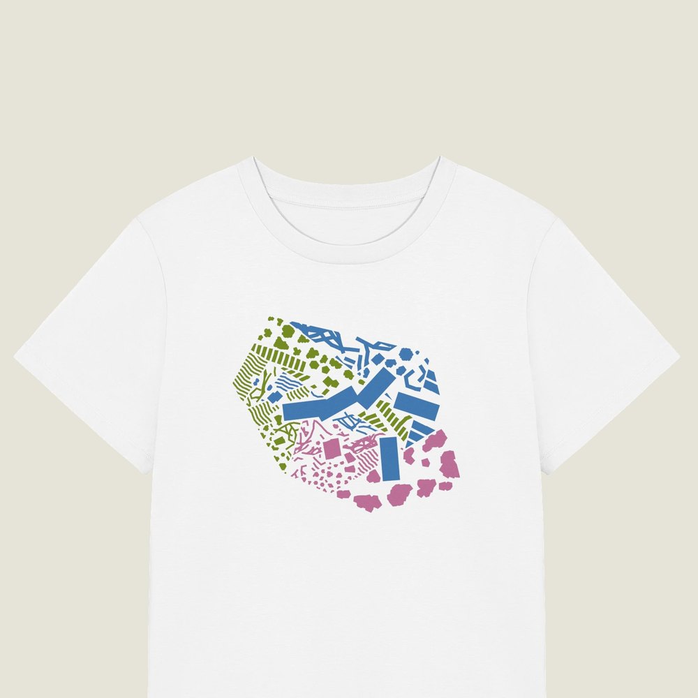 Maximalism on a white Women's organic tee